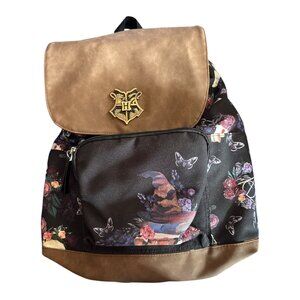 Harry Potter Hogwarts Crest Backpack Sorting Hat Floral Book Bag School Office